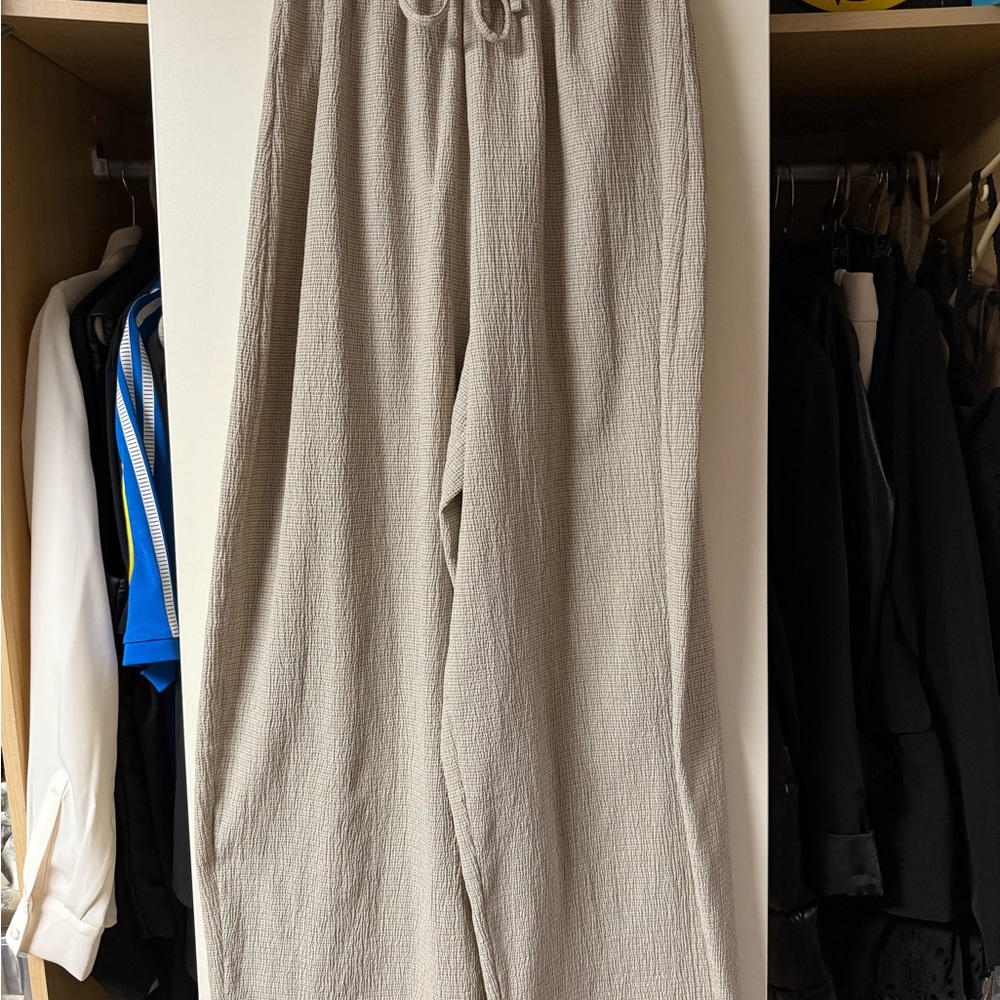 Zara Cream Textured Pants